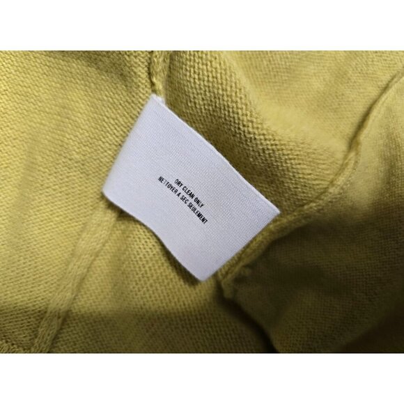 Anthropologie Sparrow Yellow Drapey Open Front Sweater Cotton Wool Angora - Picture 6 of 12